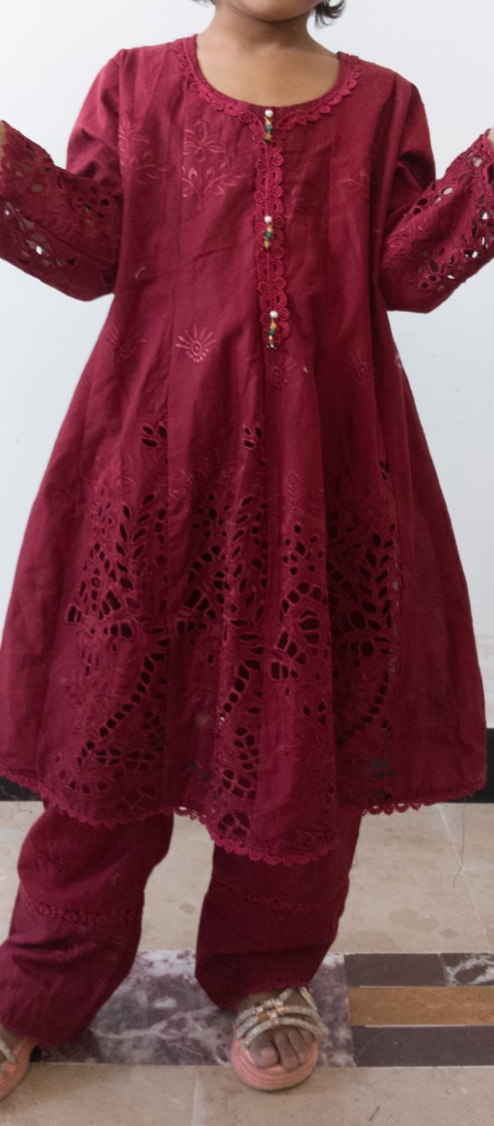 Stitched Kids Girls 2 Pcs – Zuha Fabrics | Premium Lawn Chicken Kari (Age 4–12 Years)