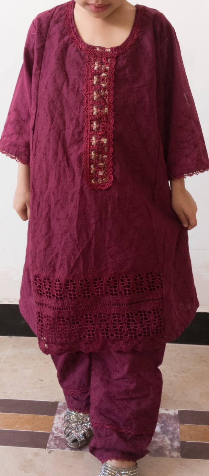 Stitched Kids Girls 2 Pcs – Zuha Fabrics | Premium Lawn Chicken Kari (Age 4–12 Years)