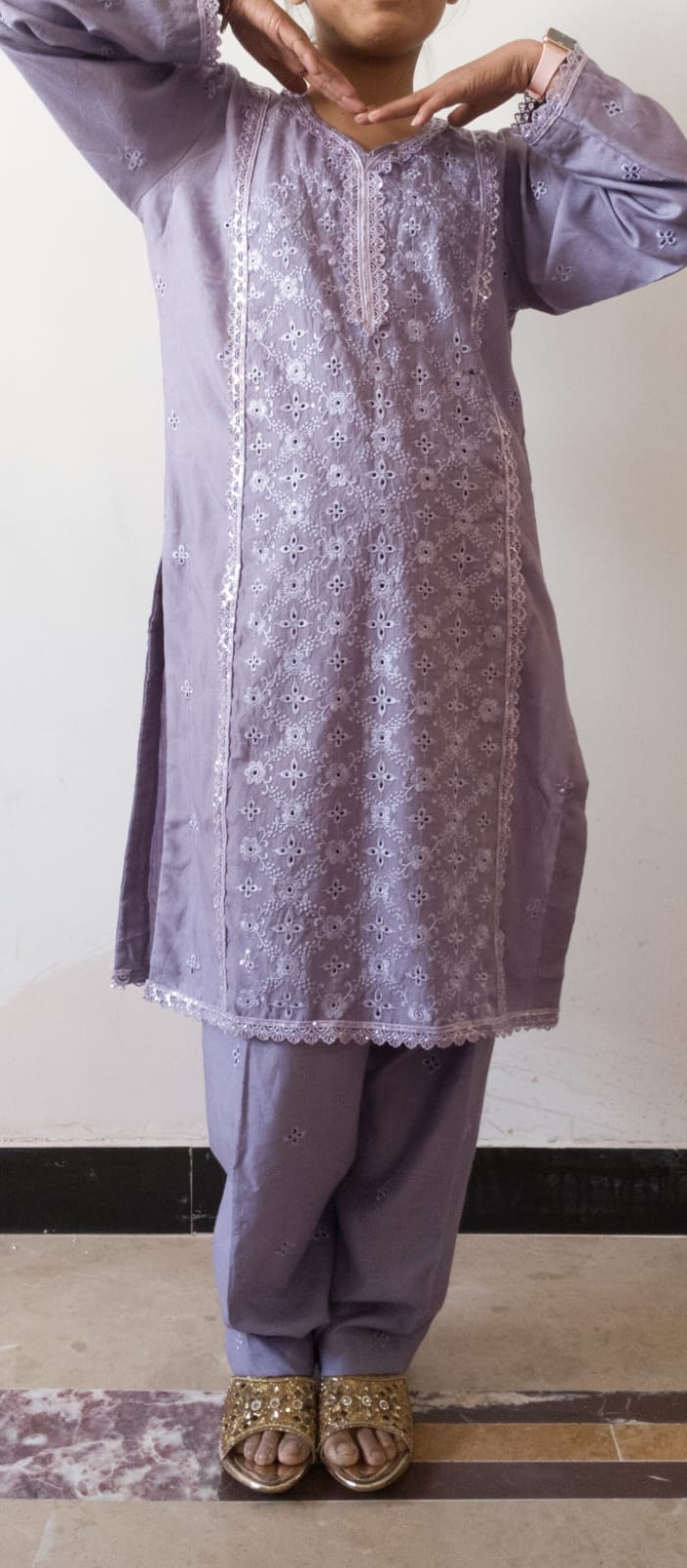 Stitched Kids Girls 2 Pcs – Zuha Fabrics | Premium Lawn Chicken Kari (Age 4–12 Years)